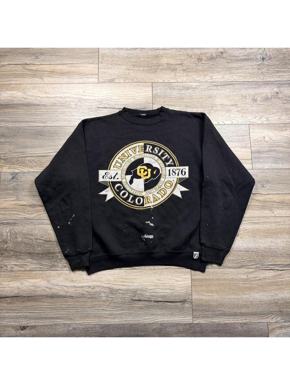 90’s CU logo 7 paint splattered crewneck